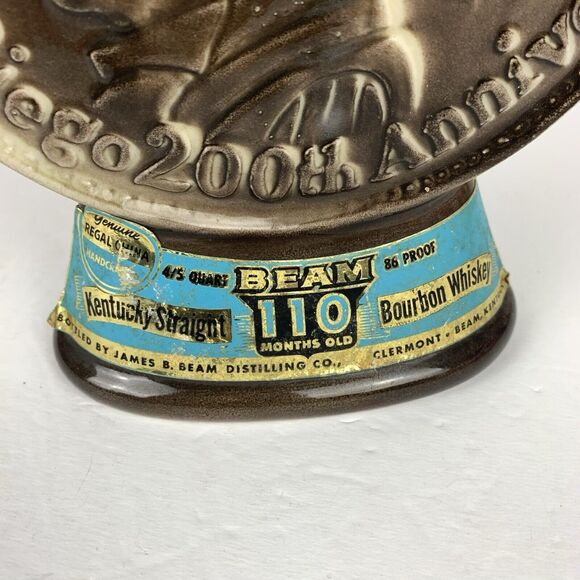 Jim Beam Bourbon 10" Whiskey Bottle San Diego 200th Anniversary 1968 Vintage - Picture 2 of 13